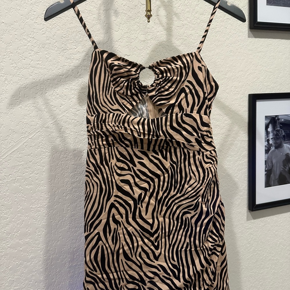Forever 21 Beige and Black Animal Print Dress